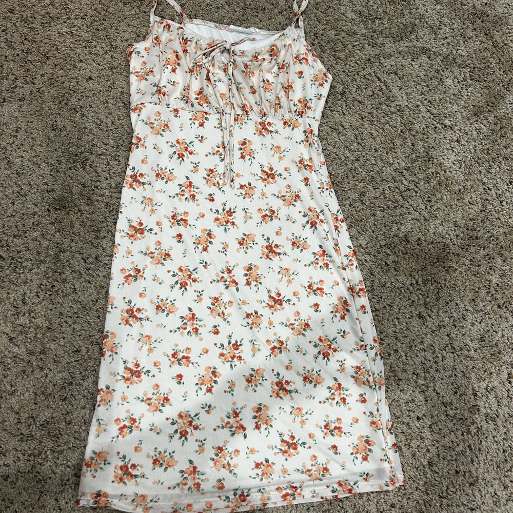 Orange Floral Mini Dress
